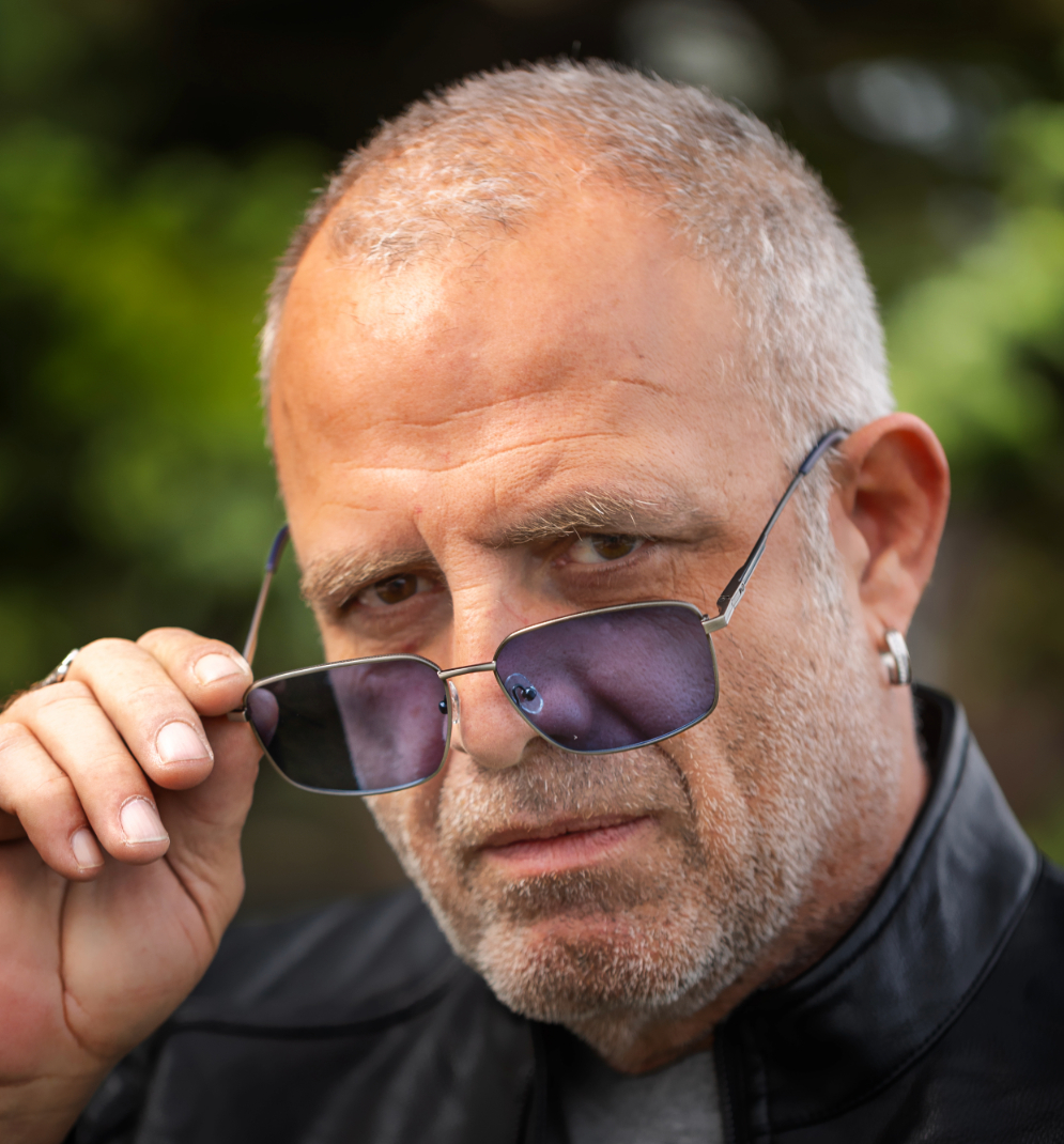 1802202461 Cable, Blue Silver sunglasses male model photo